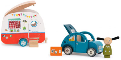 Voiture et caravane Jouets en bois Moulin Roti